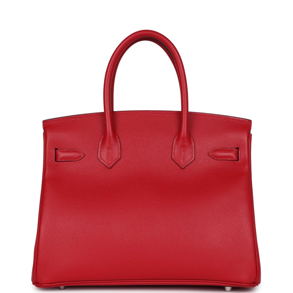 Pre-owned Hermes Birkin 30 Rouge Casaque Epsom Palladium Hardware - Image 5