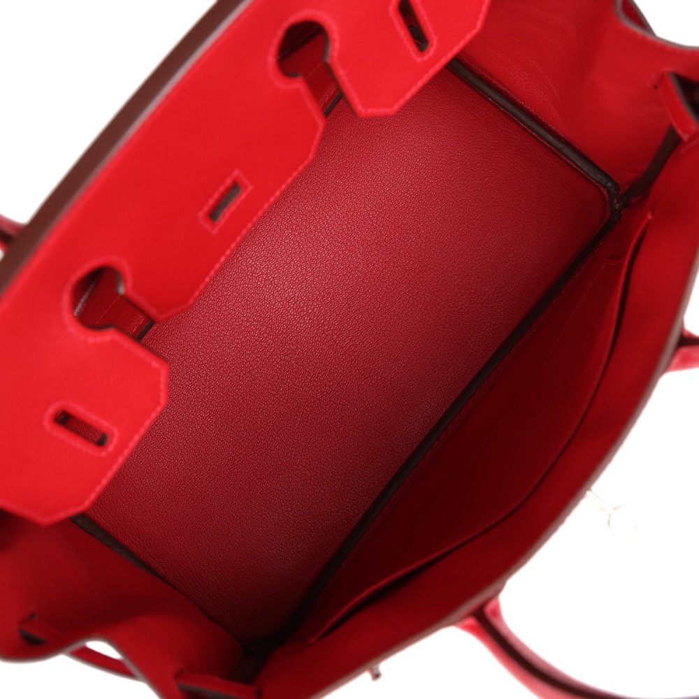 Pre-owned Hermes Birkin 30 Rouge Casaque Epsom Palladium Hardware - Image 7