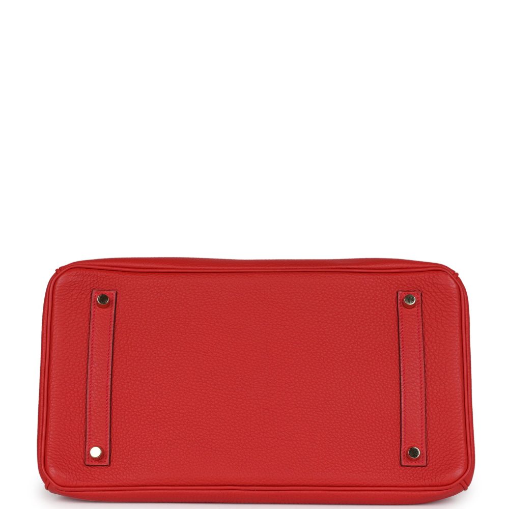 Pre-owned Hermes Birkin 35 Rouge Tomate Togo Gold Hardware - Image 6