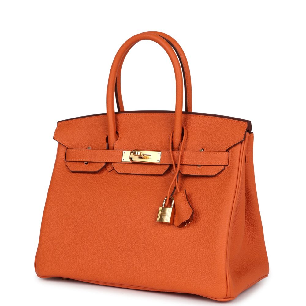 Hermes Birkin 30 Orange Togo Gold Hardware - Image 5