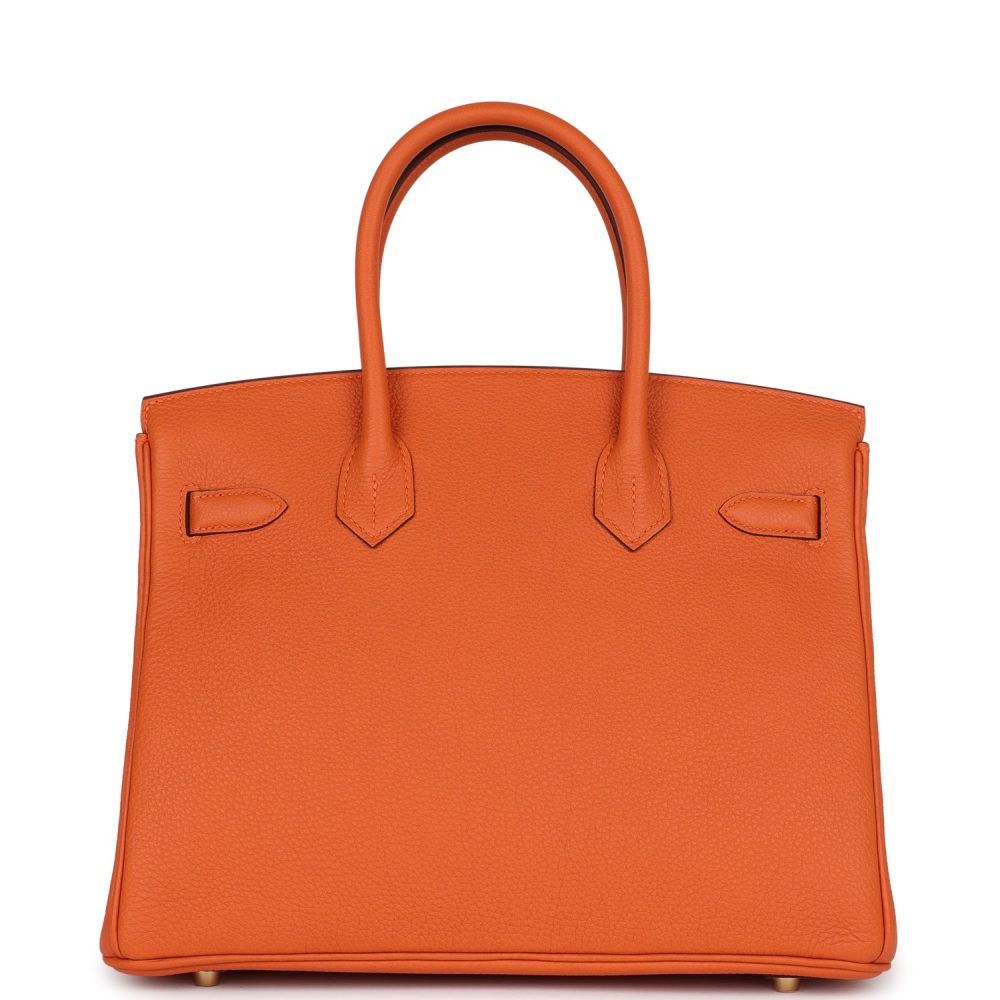 Hermes Birkin 30 Orange Togo Gold Hardware - Image 4