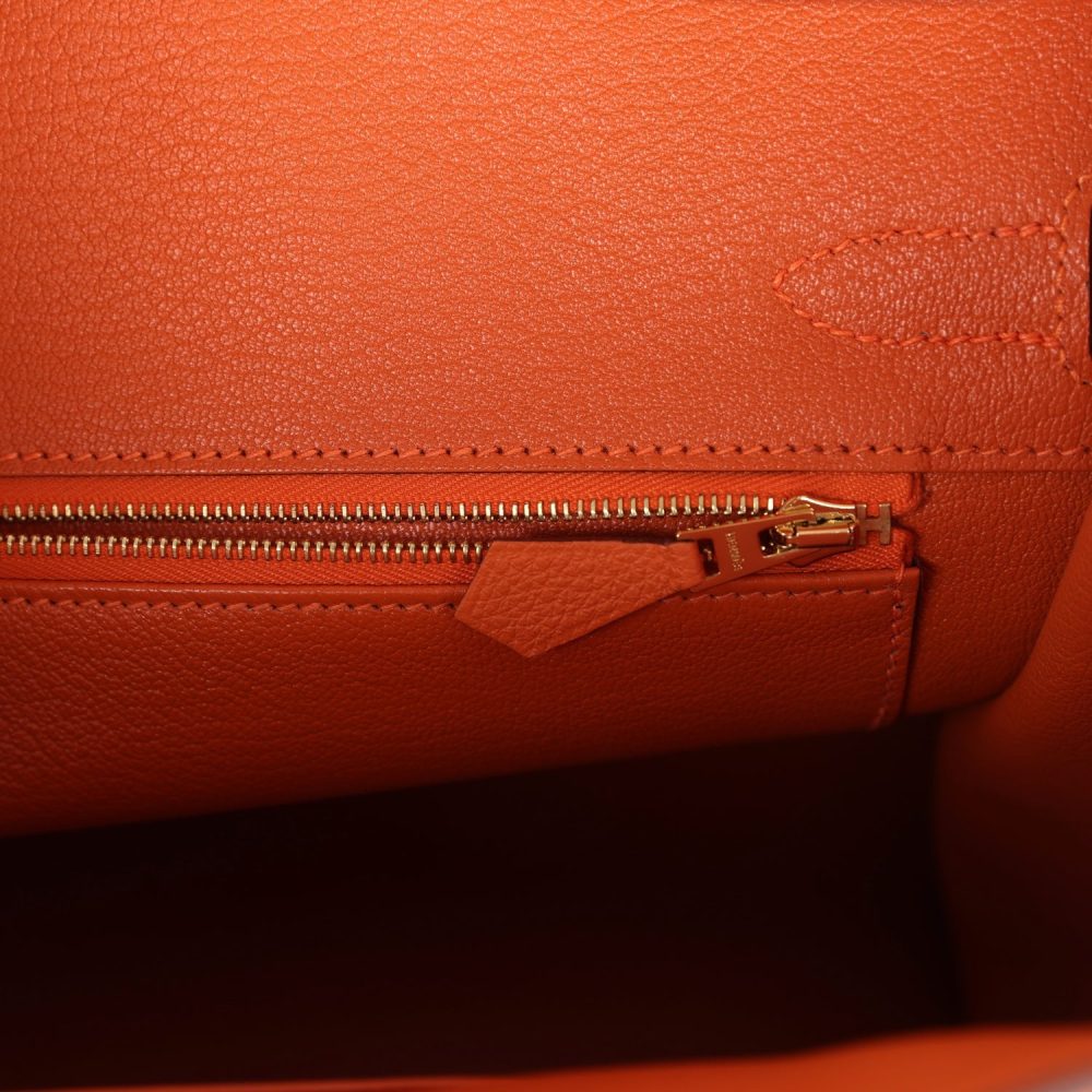 Hermes Birkin 30 Orange Togo Gold Hardware - Image 9