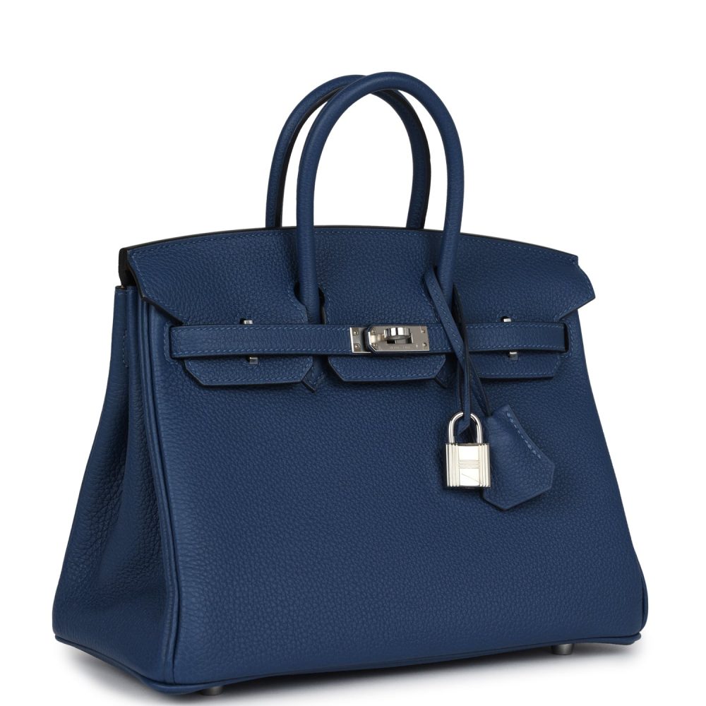 Hermes Birkin 25 Deep Bleu Verso Togo Palladium Hardware - Image 2