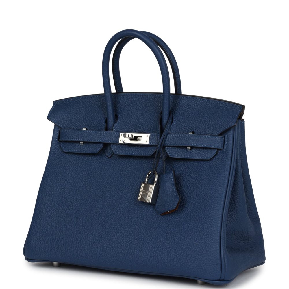 Hermes Birkin 25 Deep Bleu Verso Togo Palladium Hardware - Image 5