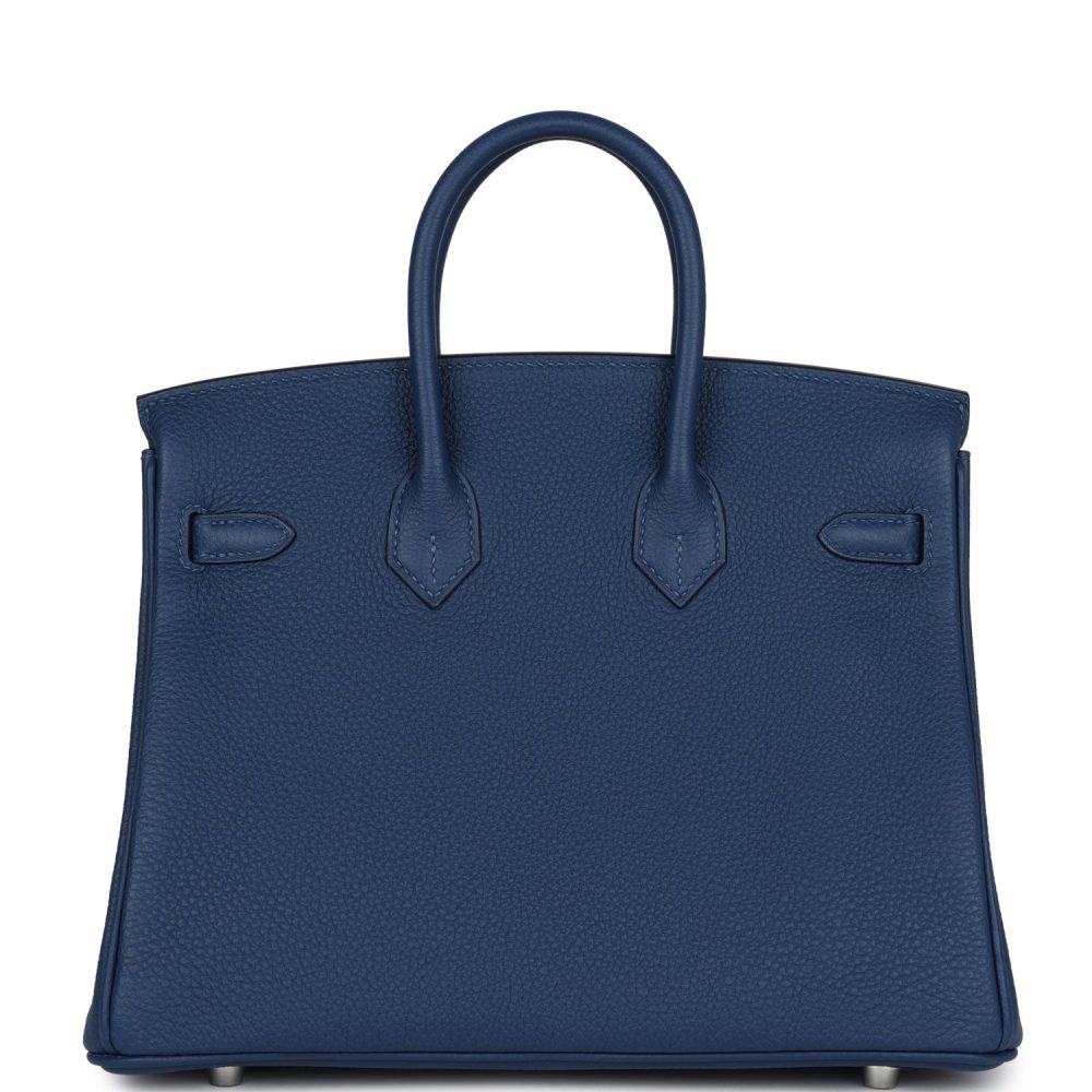 Hermes Birkin 25 Deep Bleu Verso Togo Palladium Hardware - Image 4