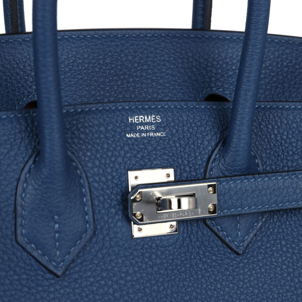 Hermes Birkin 25 Deep Bleu Verso Togo Palladium Hardware - Image 7
