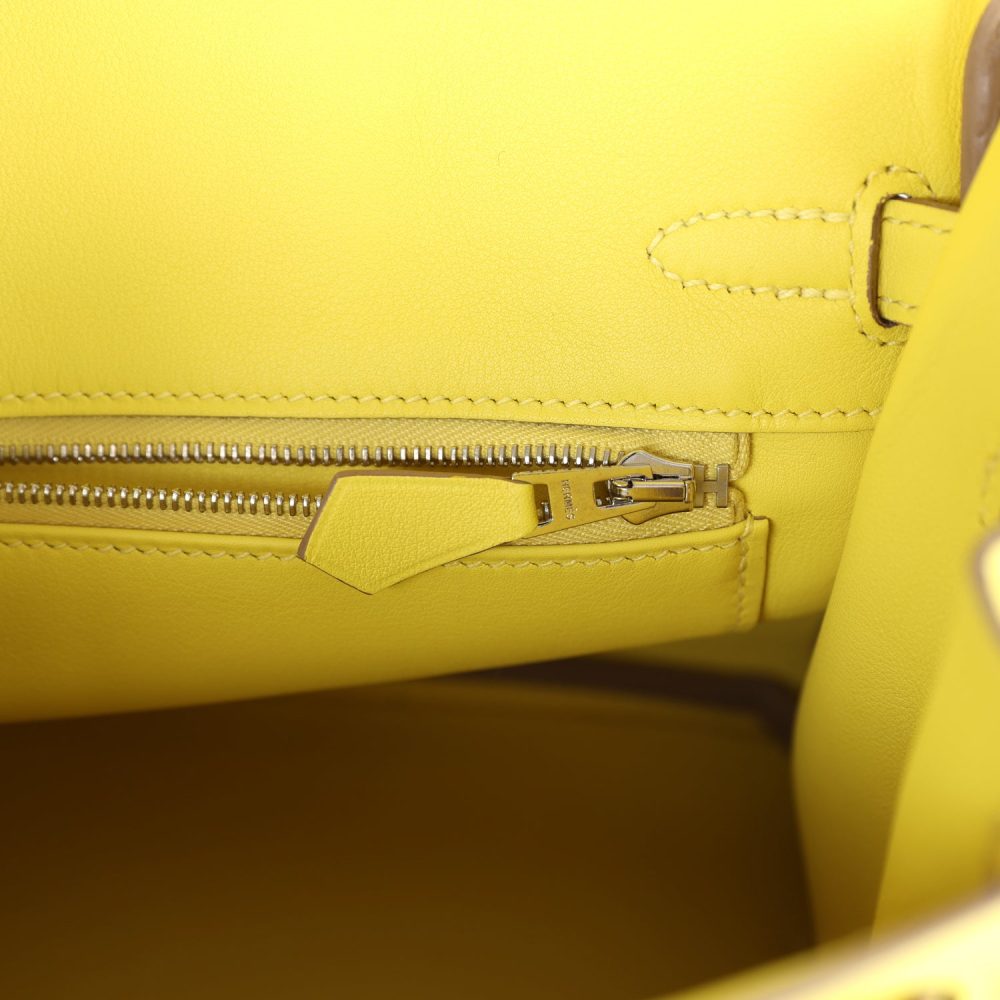 Hermes Birkin 25 Lime Swift Palladium Hardware - Image 9