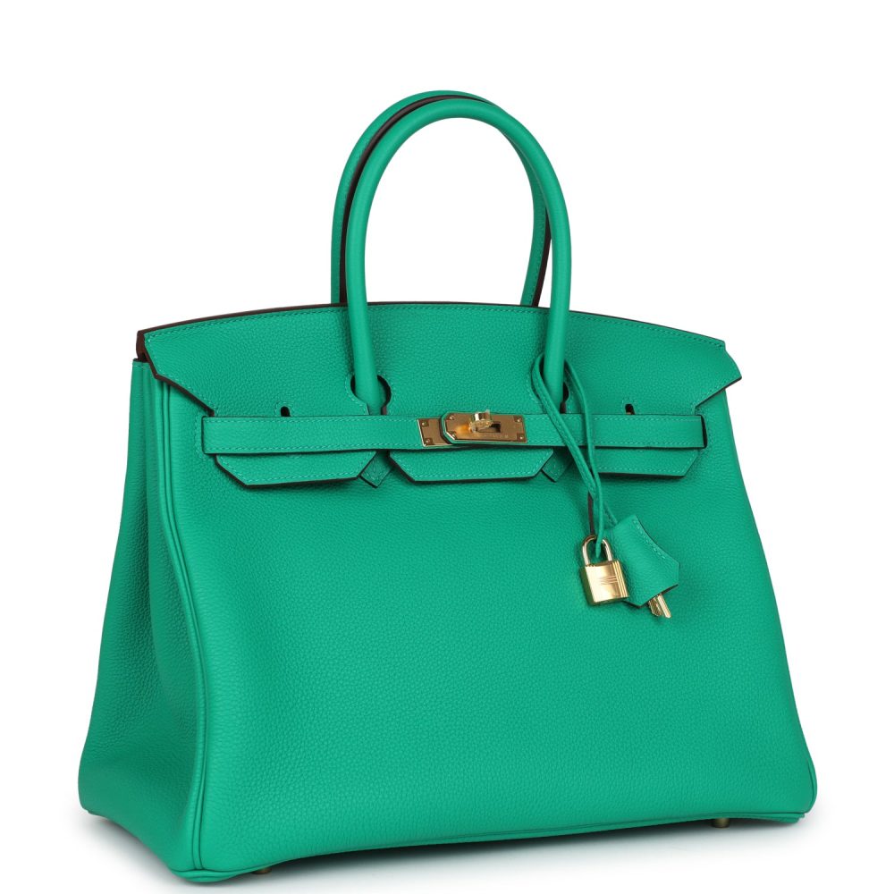 Hermes Special Order (HSS) Birkin 35 Menthe Verso Togo Gold Hardware - Image 2