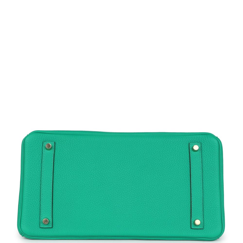 Hermes Special Order (HSS) Birkin 35 Menthe Verso Togo Gold Hardware - Image 6