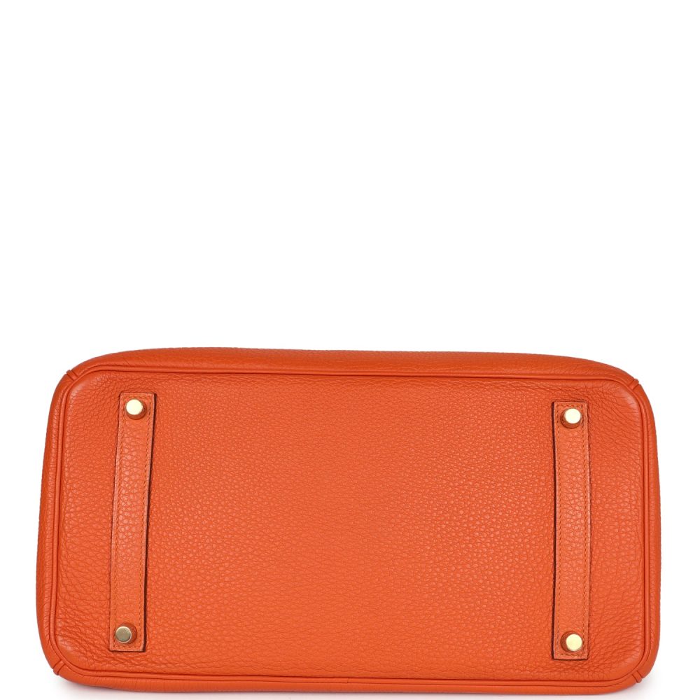 Pre-owned Hermes Birkin 35 Orange Togo Gold Hardware - Image 6
