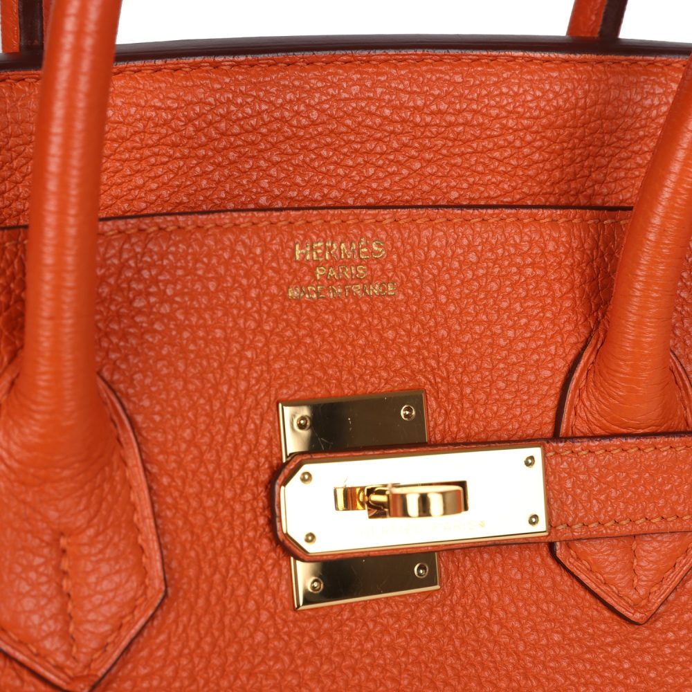 Pre-owned Hermes Birkin 35 Orange Togo Gold Hardware - Image 7