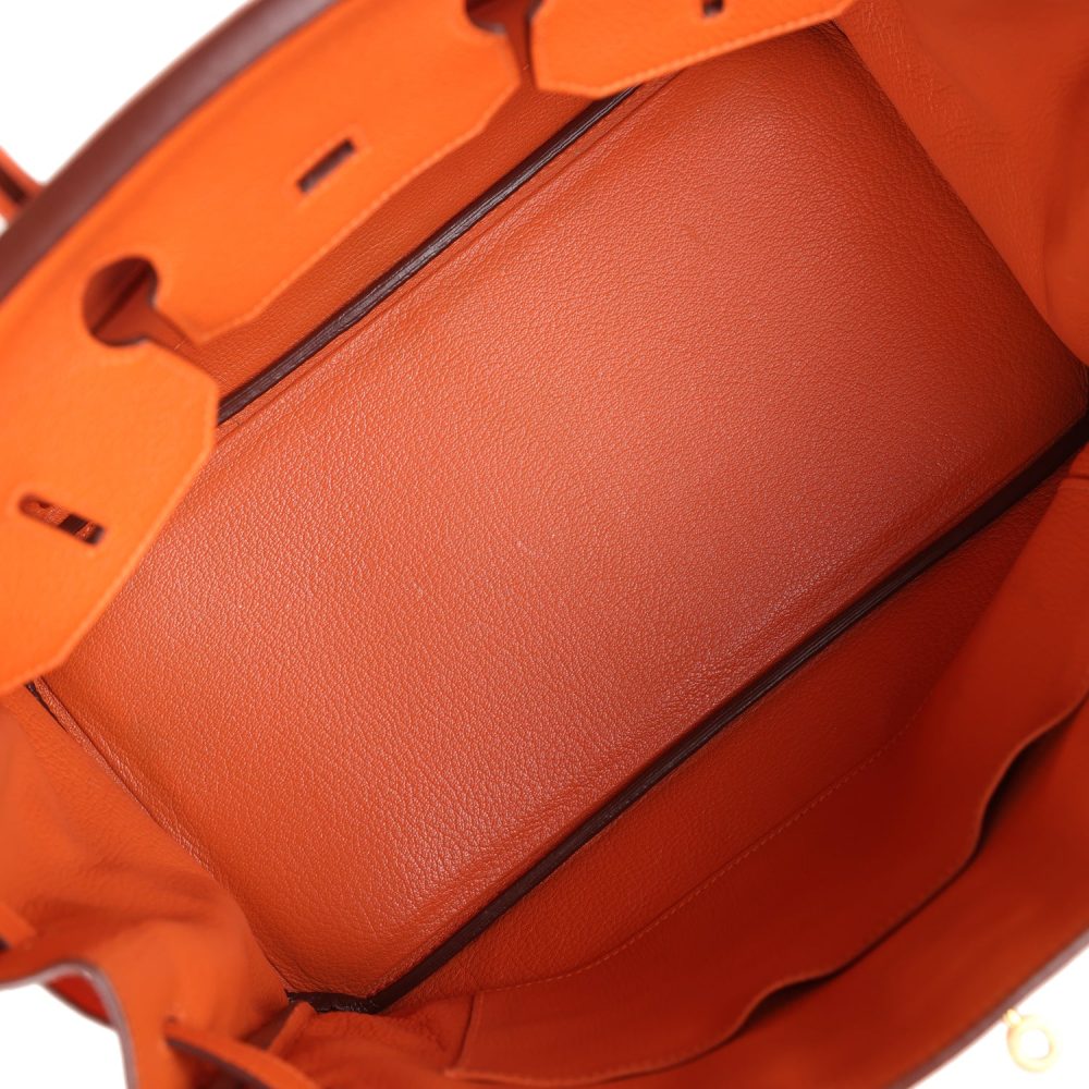 Pre-owned Hermes Birkin 35 Orange Togo Gold Hardware - Image 8