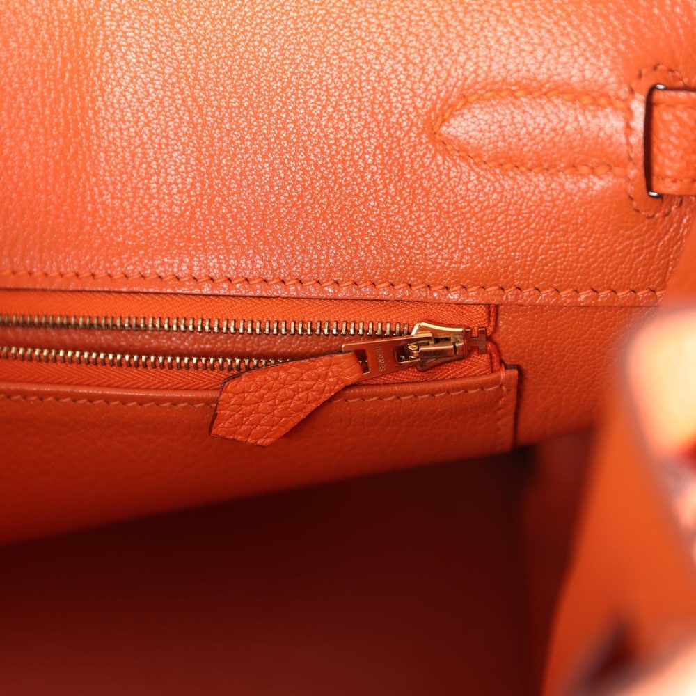 Pre-owned Hermes Birkin 35 Orange Togo Gold Hardware - Image 9