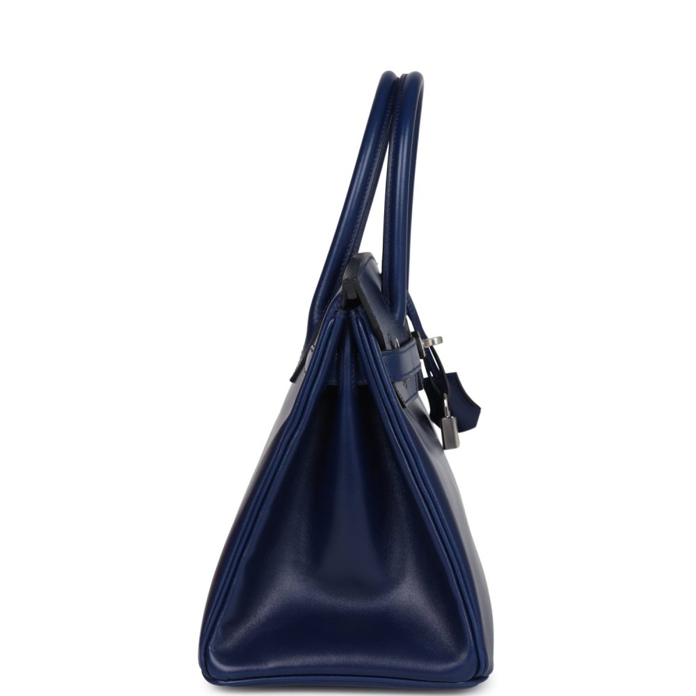 Hermes Birkin 30 Bleu Saphir Box Palladium Hardware - Image 3