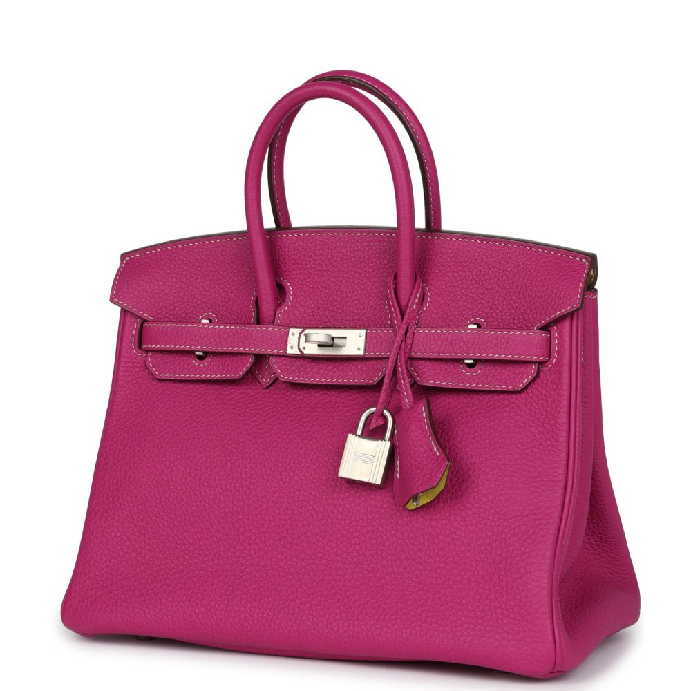 Hermes Special Order (HSS) Birkin 25 Rose Poupre Verso Togo Brushed Palladium Hardware - Image 5