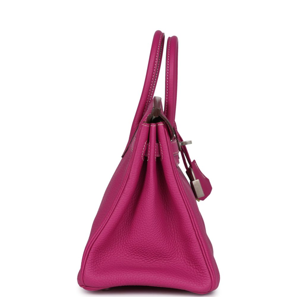 Hermes Special Order (HSS) Birkin 25 Rose Poupre Verso Togo Brushed Palladium Hardware - Image 3