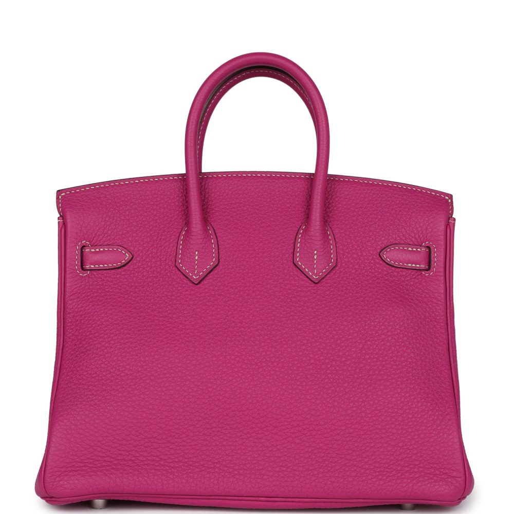Hermes Special Order (HSS) Birkin 25 Rose Poupre Verso Togo Brushed Palladium Hardware - Image 4