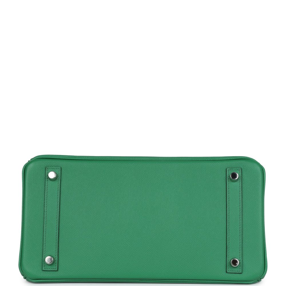 Pre-owned Hermes Birkin 30 Cactus Epsom Palladium Hardware - Image 6