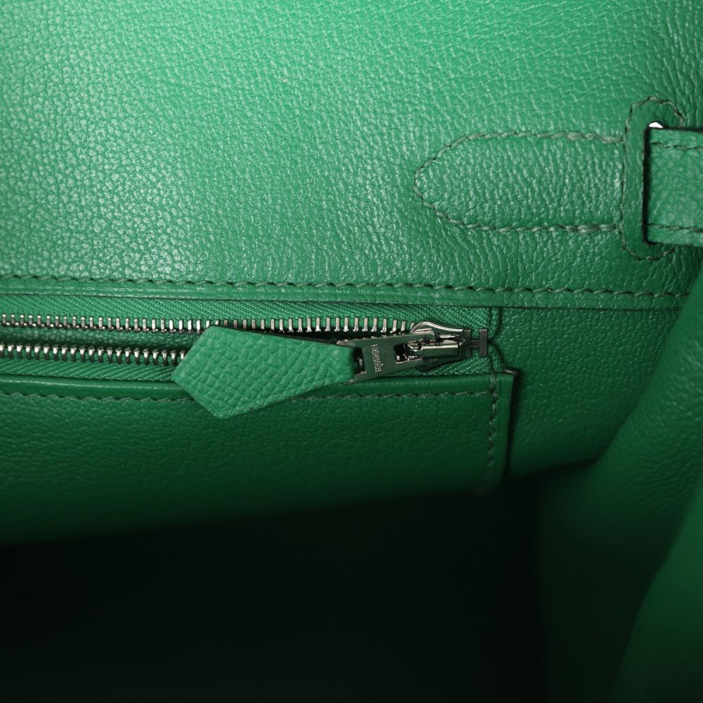 Pre-owned Hermes Birkin 30 Cactus Epsom Palladium Hardware - Image 9