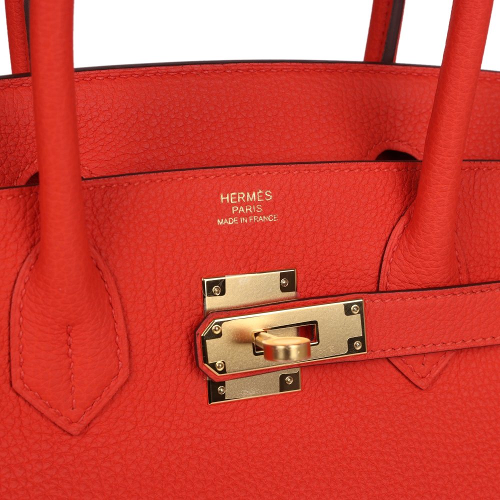 Hermes Birkin 30 Capucine Togo Gold Hardware - Image 7