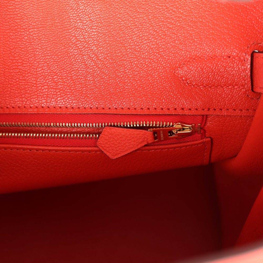 Hermes Birkin 30 Capucine Togo Gold Hardware - Image 9