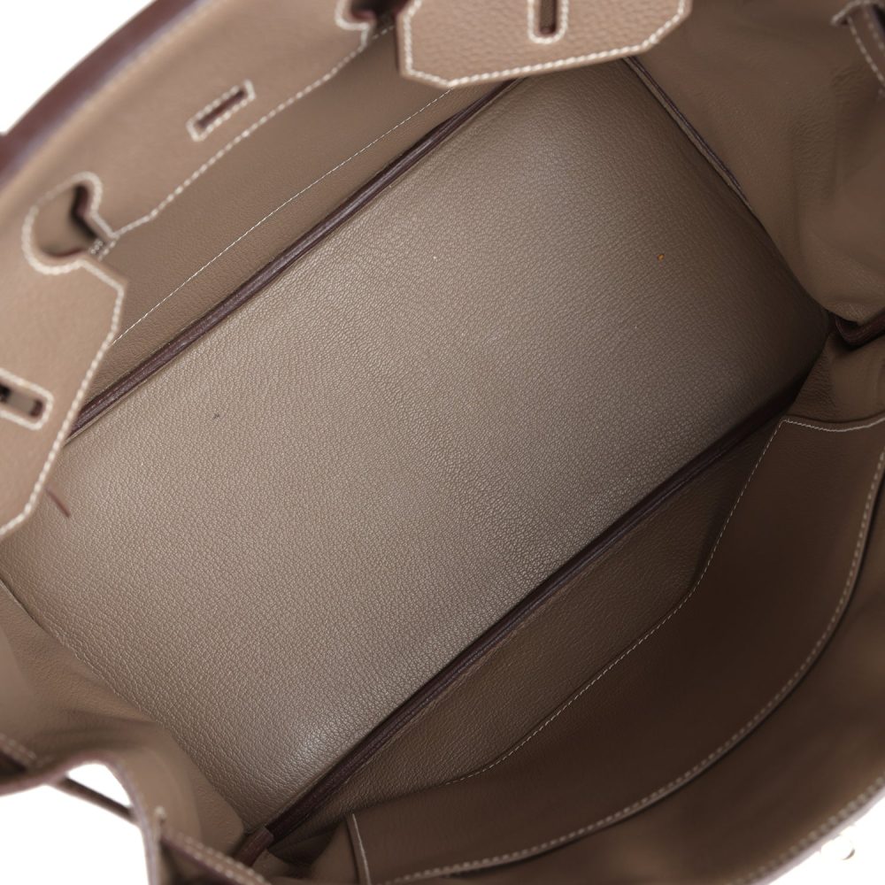 Pre-owned Hermes Birkin 35 Etoupe Togo Palladium Hardware - Image 8