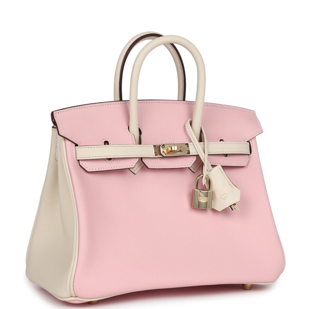 Hermes Special Order (HSS) Birkin 25 Rose Sakura and Nata Swift Permabrass Hardware - Image 2