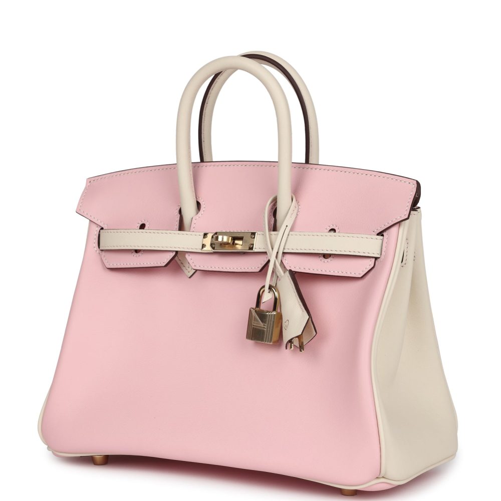 Hermes Special Order (HSS) Birkin 25 Rose Sakura and Nata Swift Permabrass Hardware - Image 5