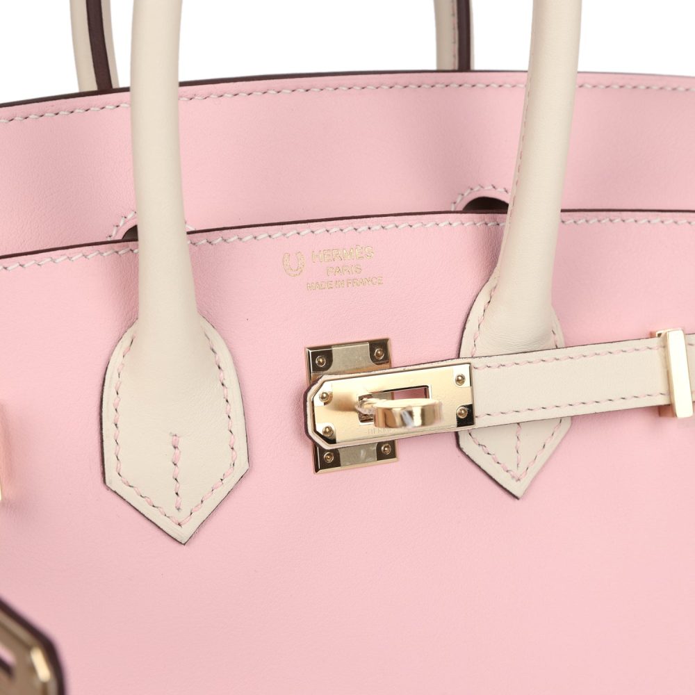 Hermes Special Order (HSS) Birkin 25 Rose Sakura and Nata Swift Permabrass Hardware - Image 7
