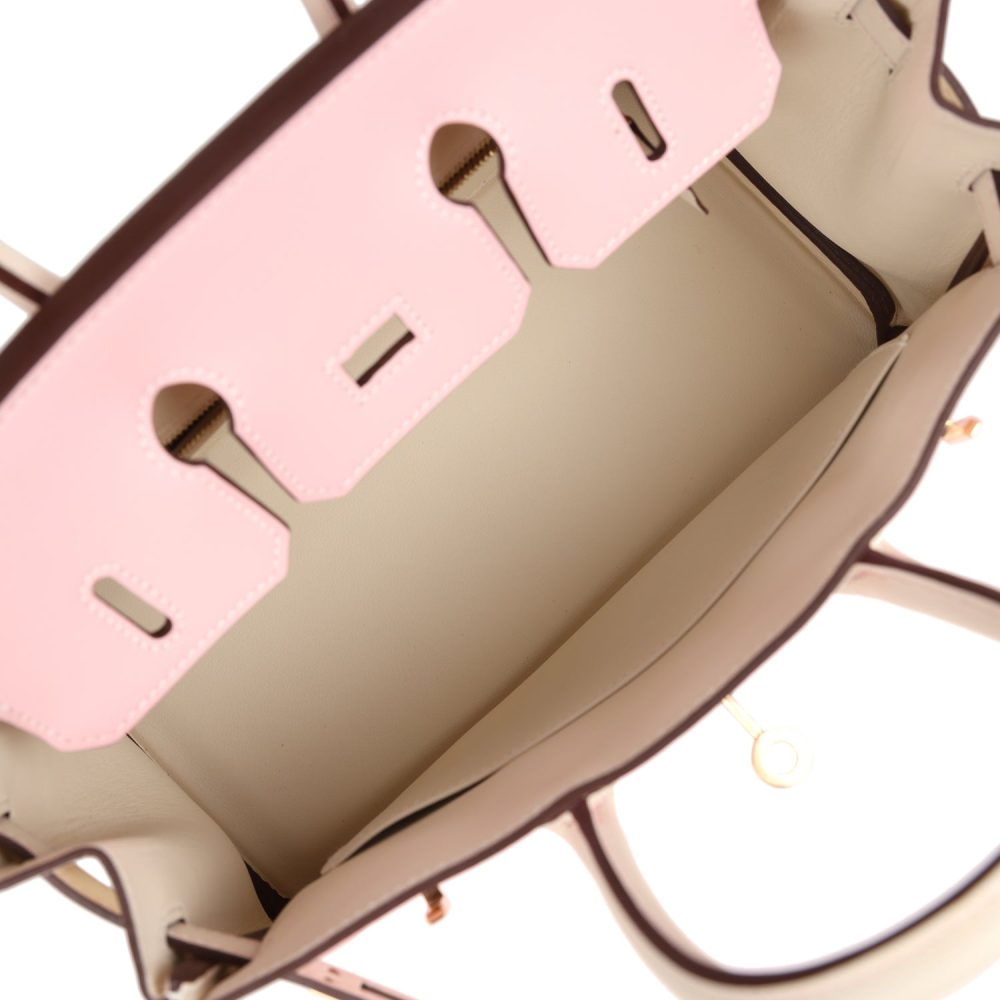Hermes Special Order (HSS) Birkin 25 Rose Sakura and Nata Swift Permabrass Hardware - Image 8