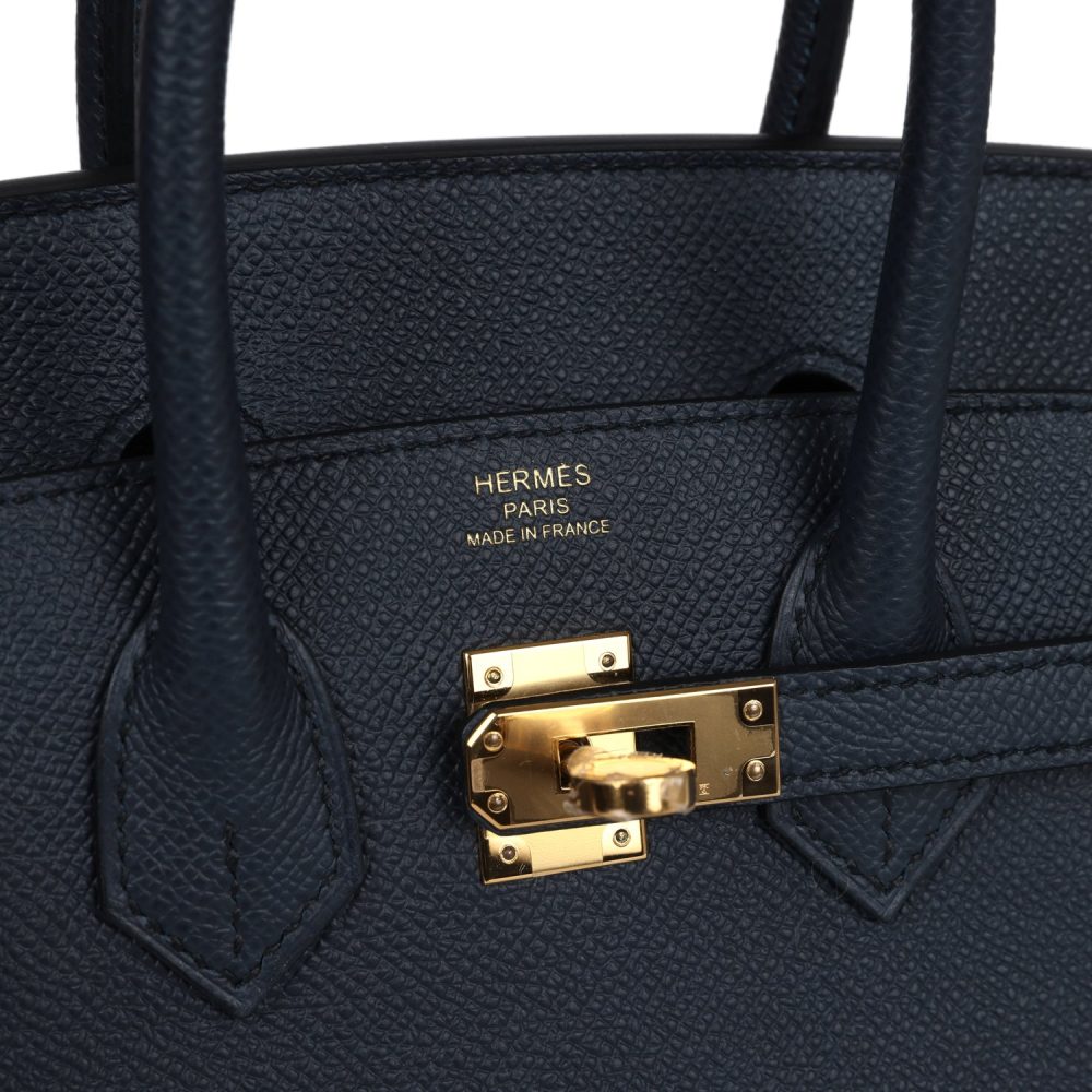 Hermes Birkin Sellier 25 Bleu Indigo Epsom Gold Hardware - Image 7