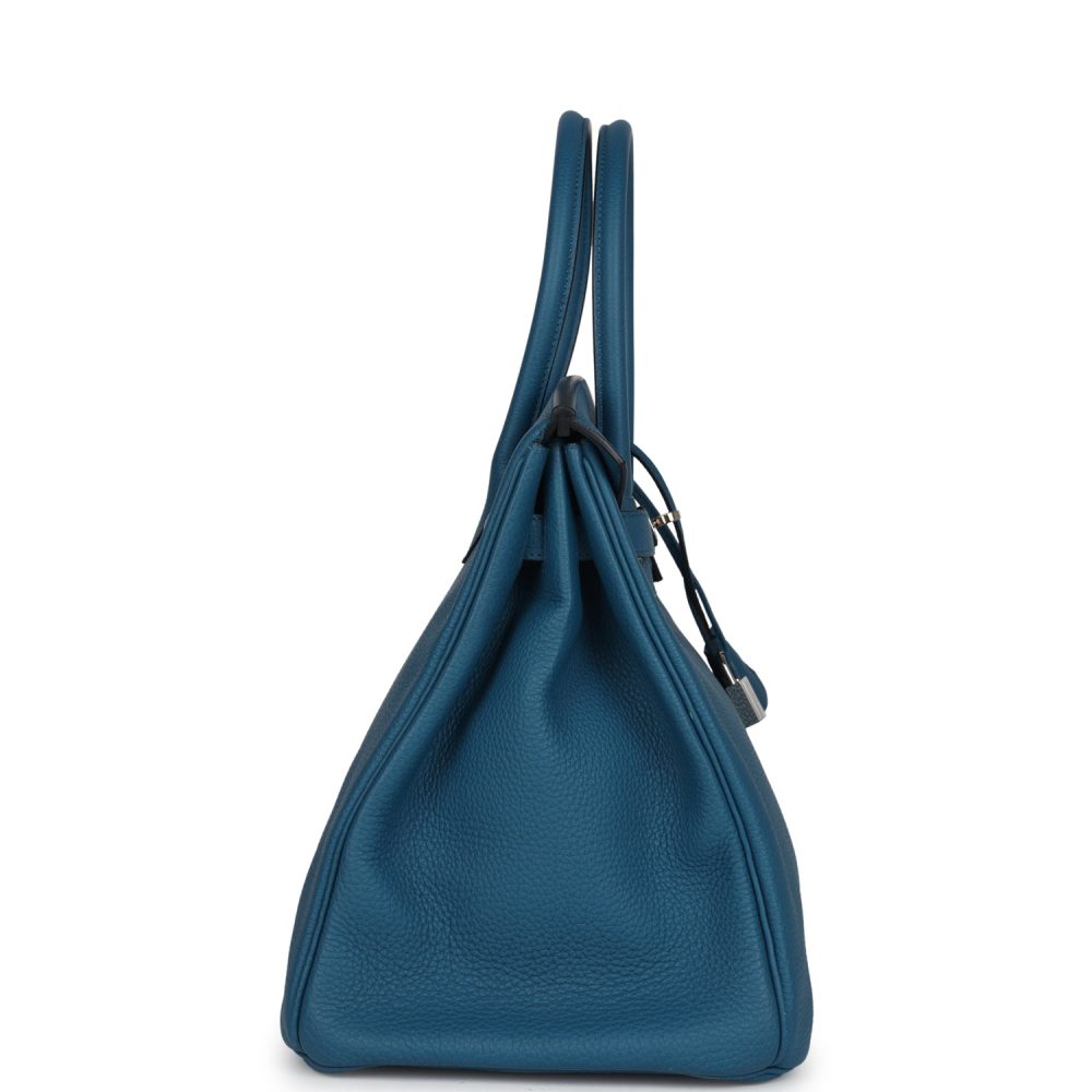 Pre-owned Hermes Birkin 35 Cobalt Togo Palladium Hardware - Image 3