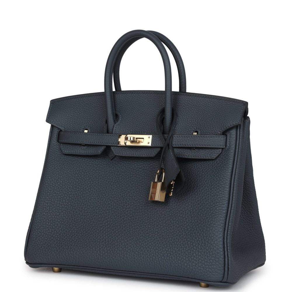 Hermes Birkin 25 Gris Misty Togo Permabrass Hardware - Image 5
