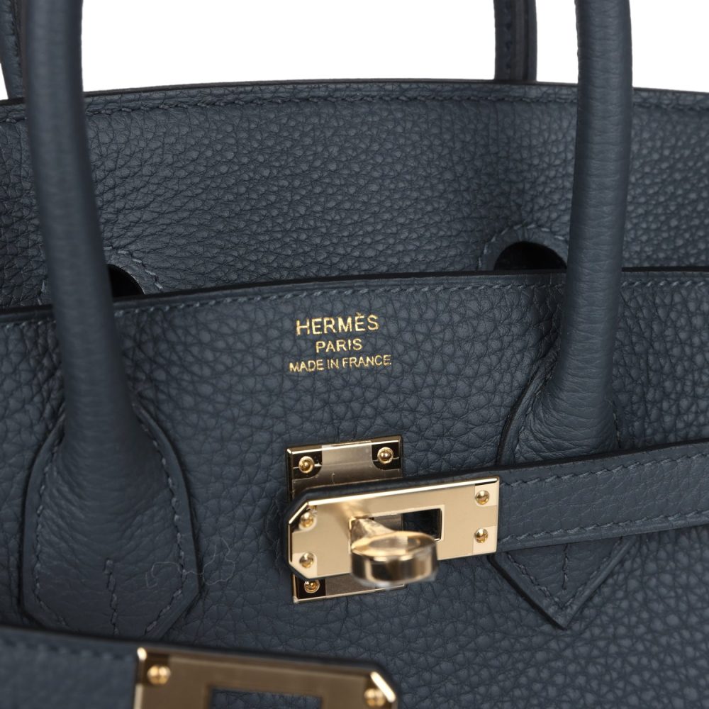 Hermes Birkin 25 Gris Misty Togo Permabrass Hardware - Image 7