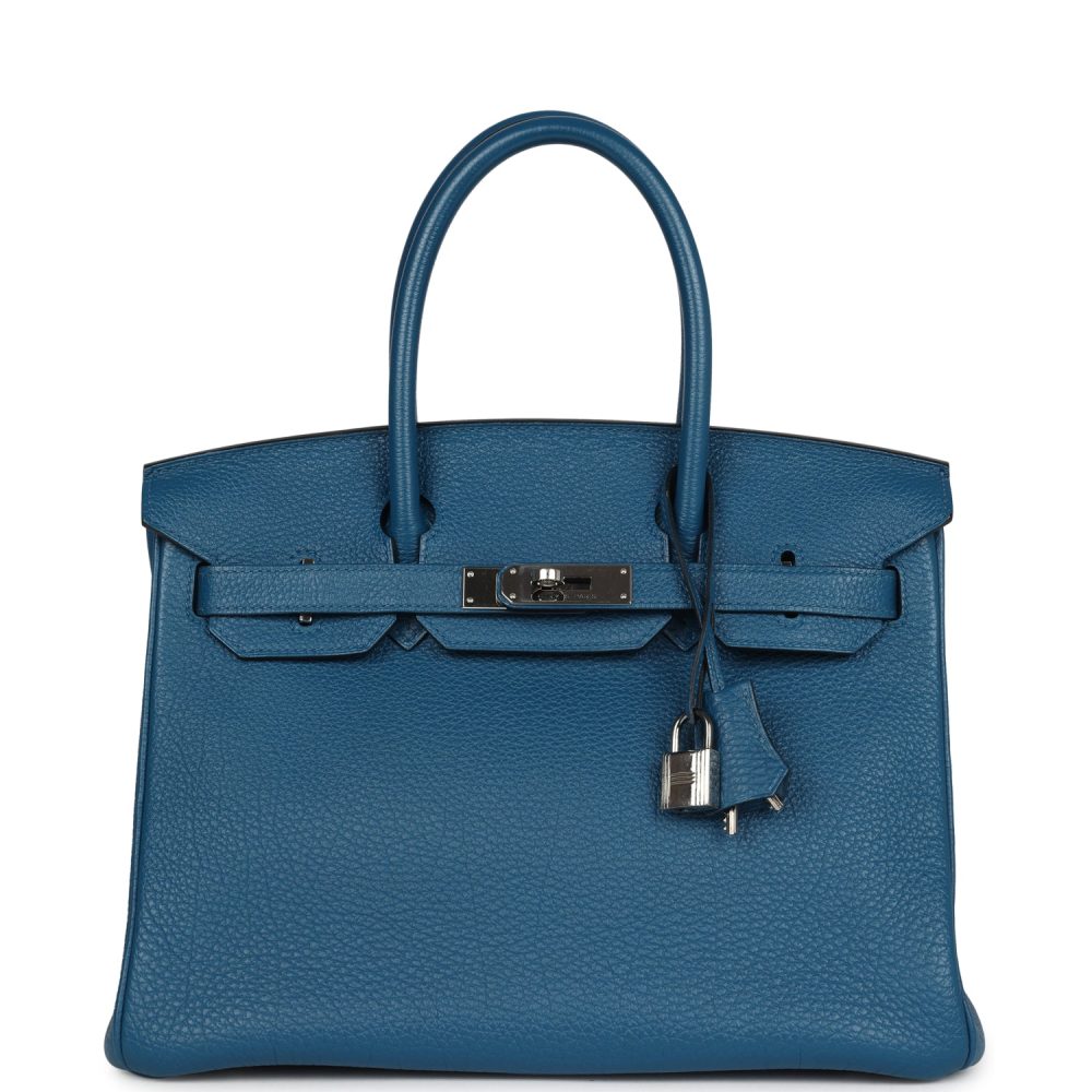 Pre-owned Hermes Birkin 30 Colvert Togo Palladium Hardware