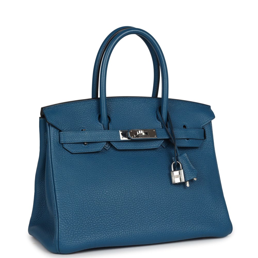Pre-owned Hermes Birkin 30 Colvert Togo Palladium Hardware - Image 2