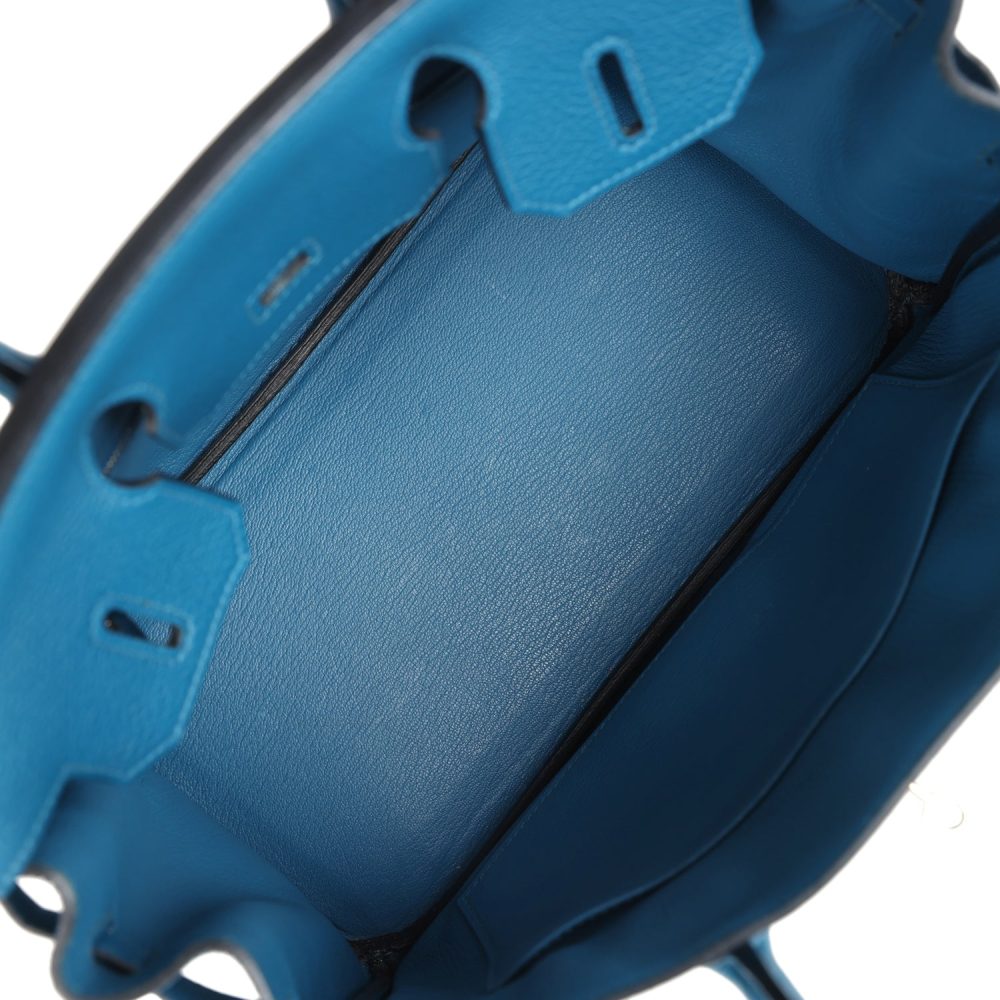 Pre-owned Hermes Birkin 30 Colvert Togo Palladium Hardware - Image 8