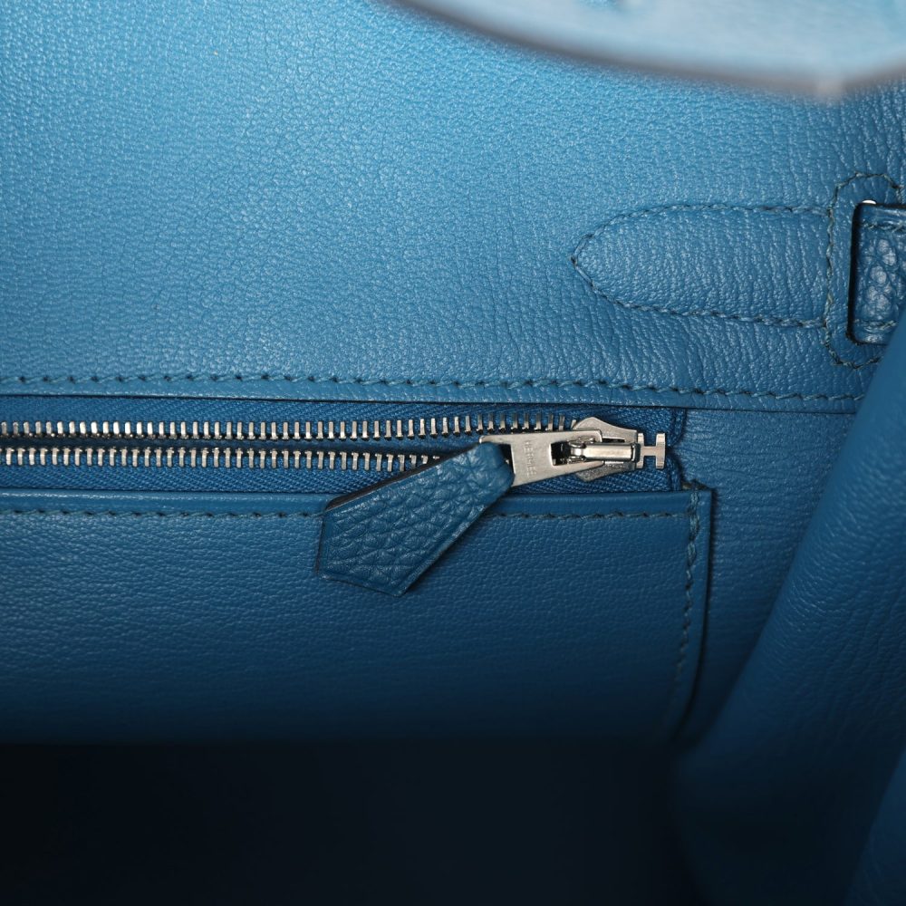 Pre-owned Hermes Birkin 30 Colvert Togo Palladium Hardware - Image 9