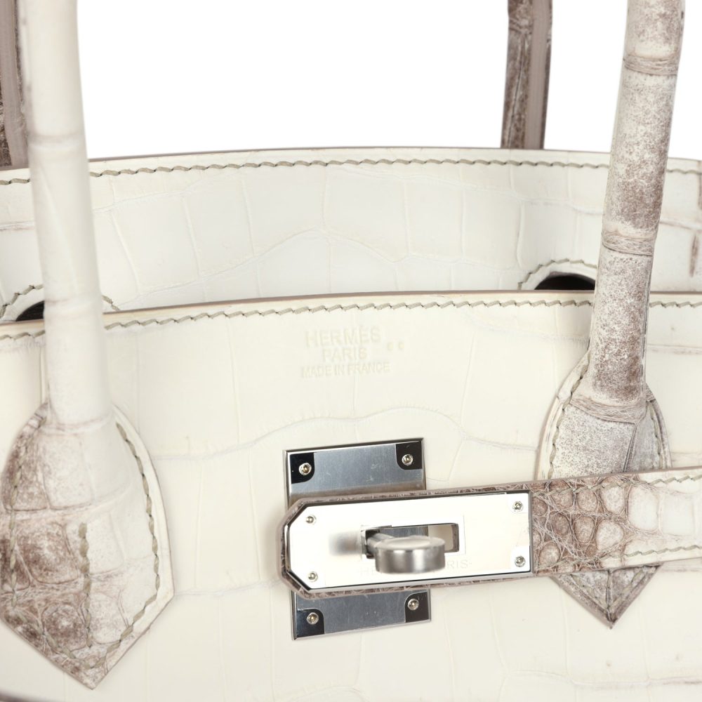 Hermes Birkin 30 Himalaya Niloticus Crocodile Palladium Hardware - Image 7