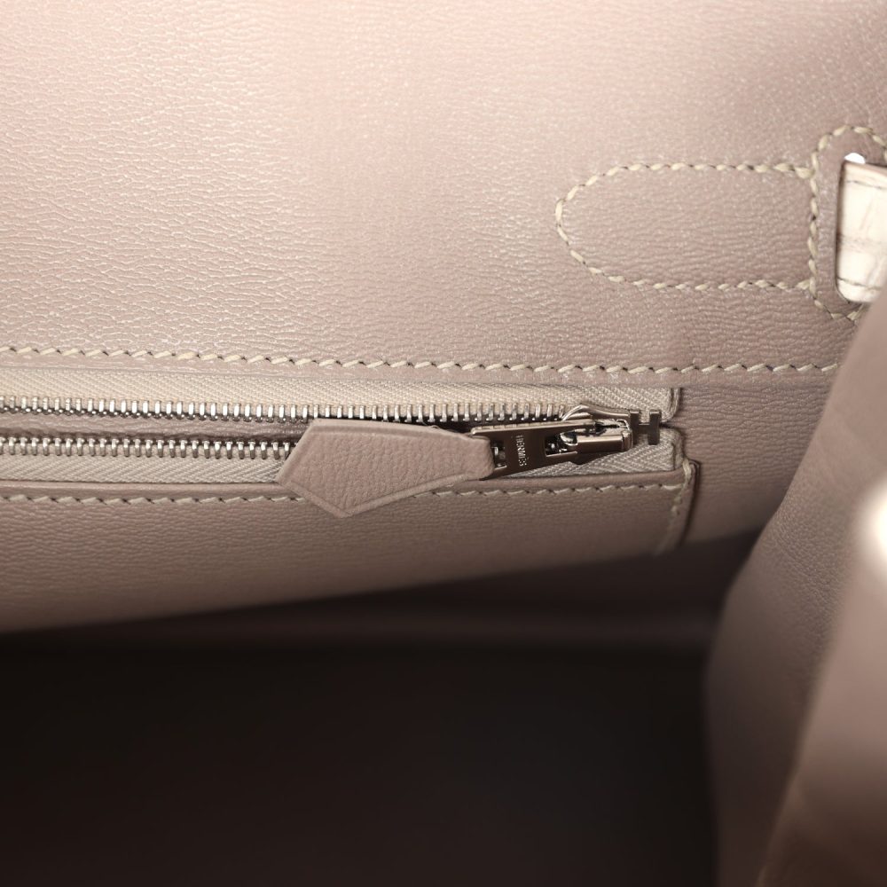 Hermes Birkin 30 Himalaya Niloticus Crocodile Palladium Hardware - Image 9