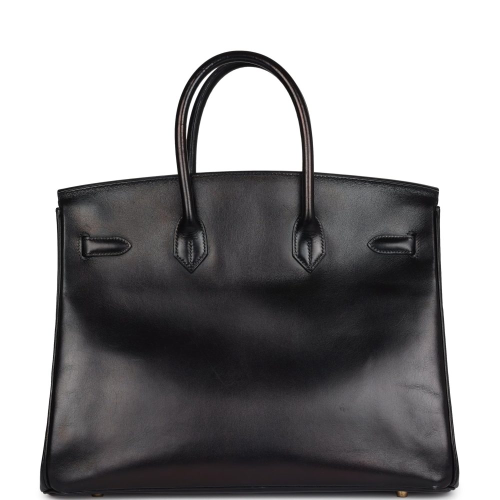 Pre-owned Hermes Birkin 35 Black Box Gold Hardware - Image 4