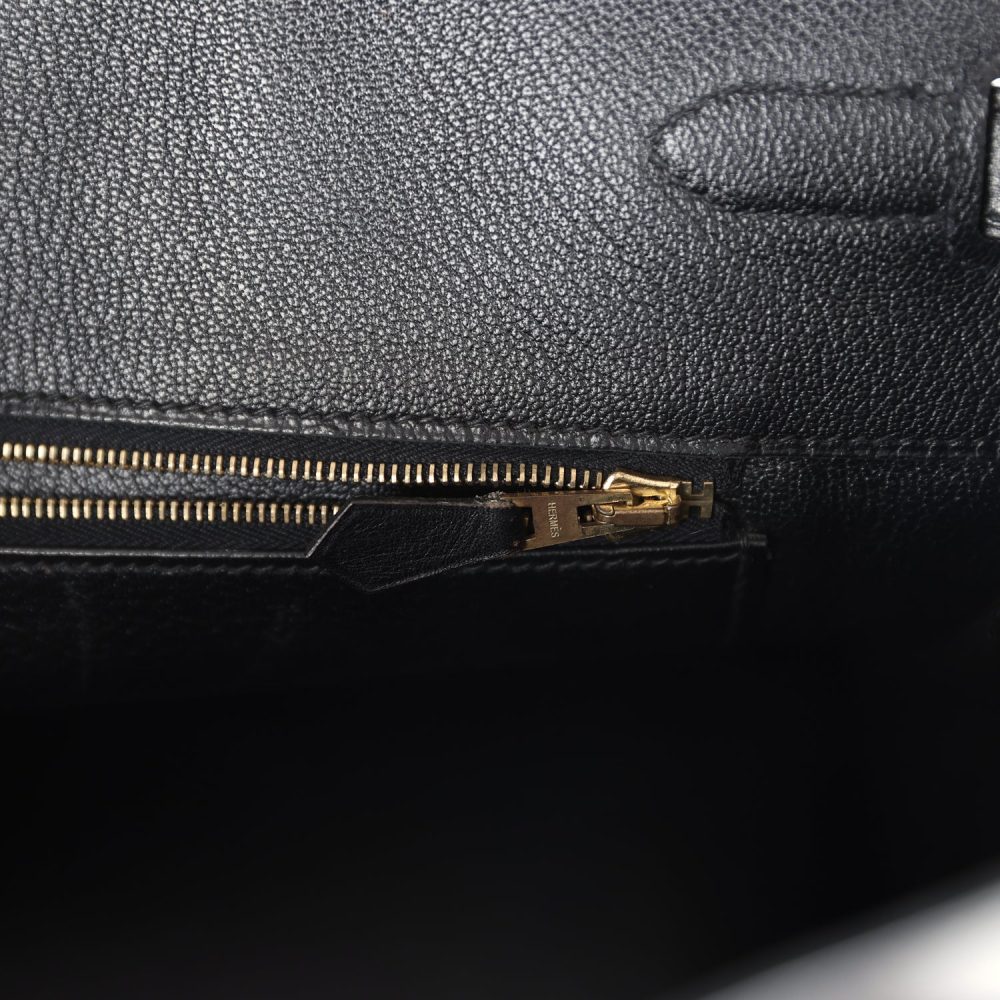 Pre-owned Hermes Birkin 35 Black Box Gold Hardware - Image 9