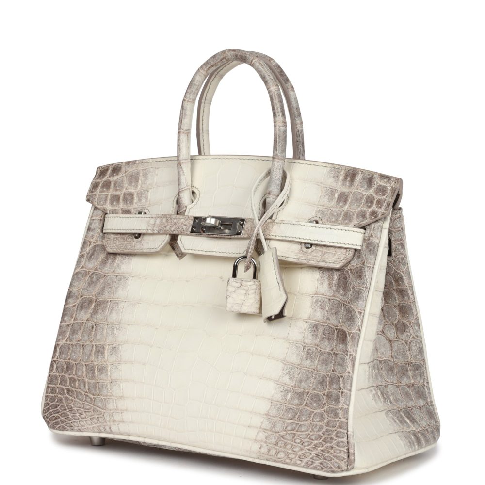 Hermes Birkin 25 Himalaya Niloticus Crocodile Palladium Hardware - Image 5