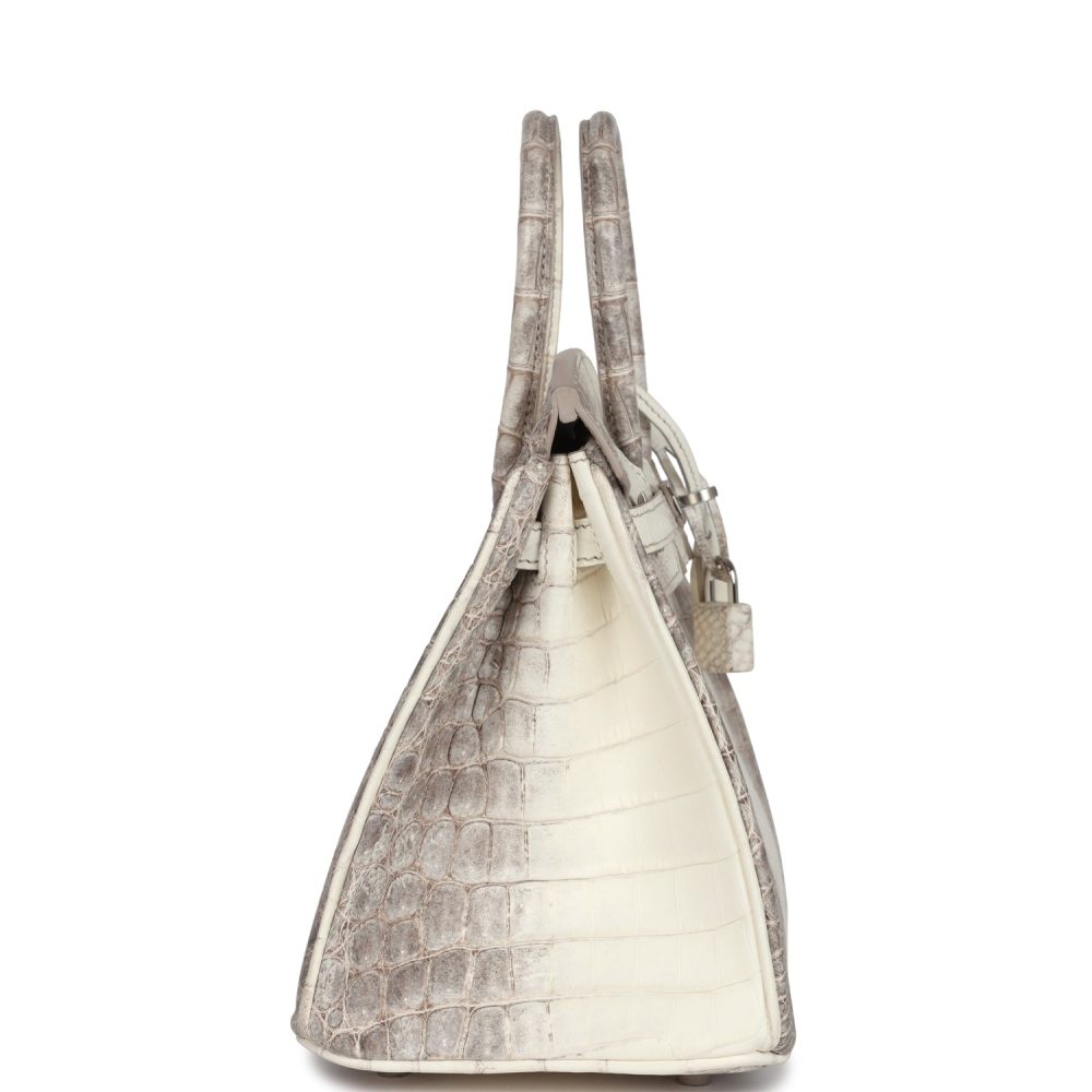 Hermes Birkin 25 Himalaya Niloticus Crocodile Palladium Hardware - Image 3