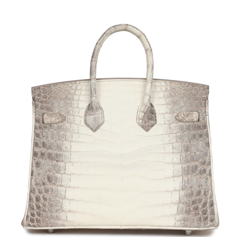 Hermes Birkin 25 Himalaya Niloticus Crocodile Palladium Hardware - Image 4