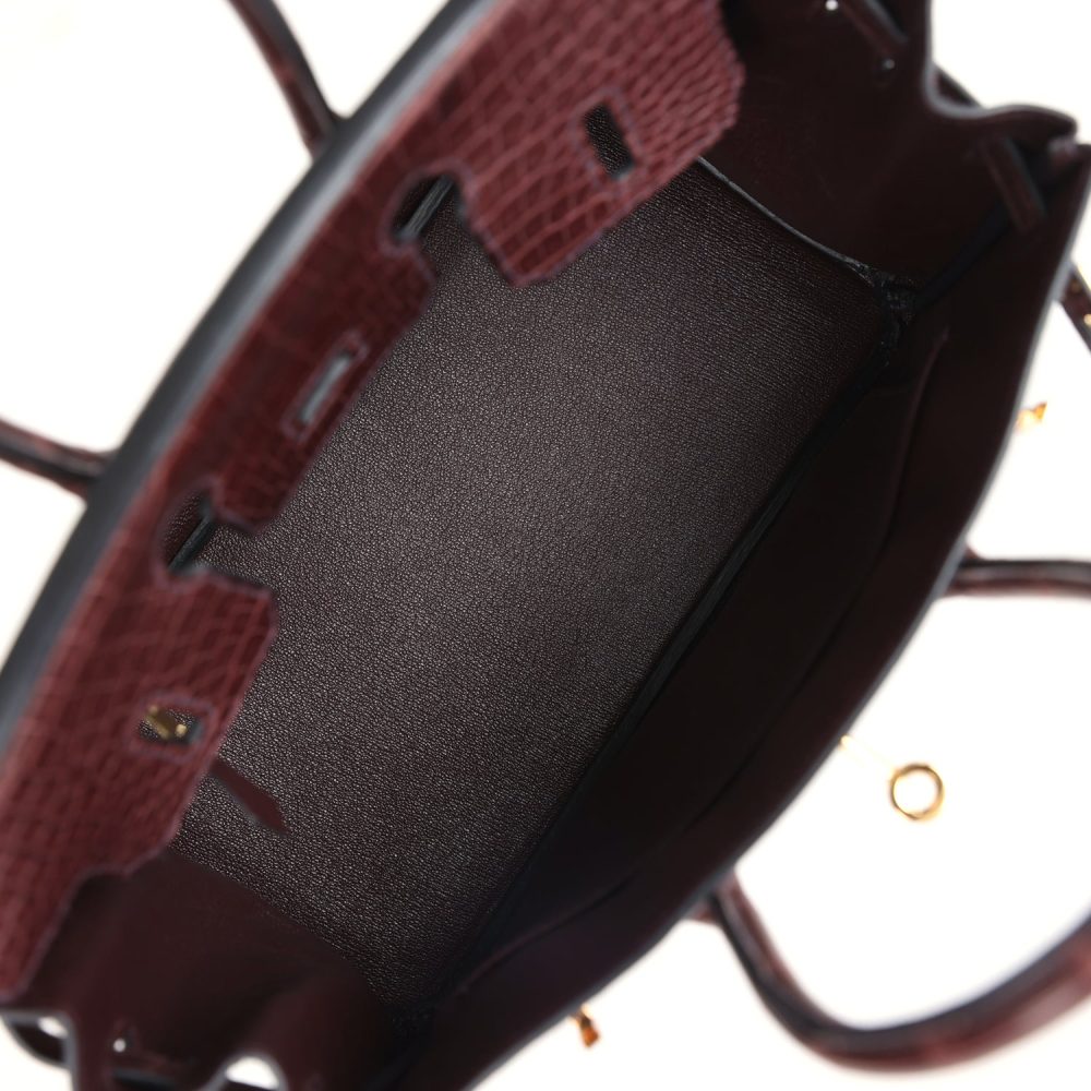Pre-owned Hermes Birkin 25 Rouge Sellier Matte Porosus Crocodile Gold Hardware - Image 8