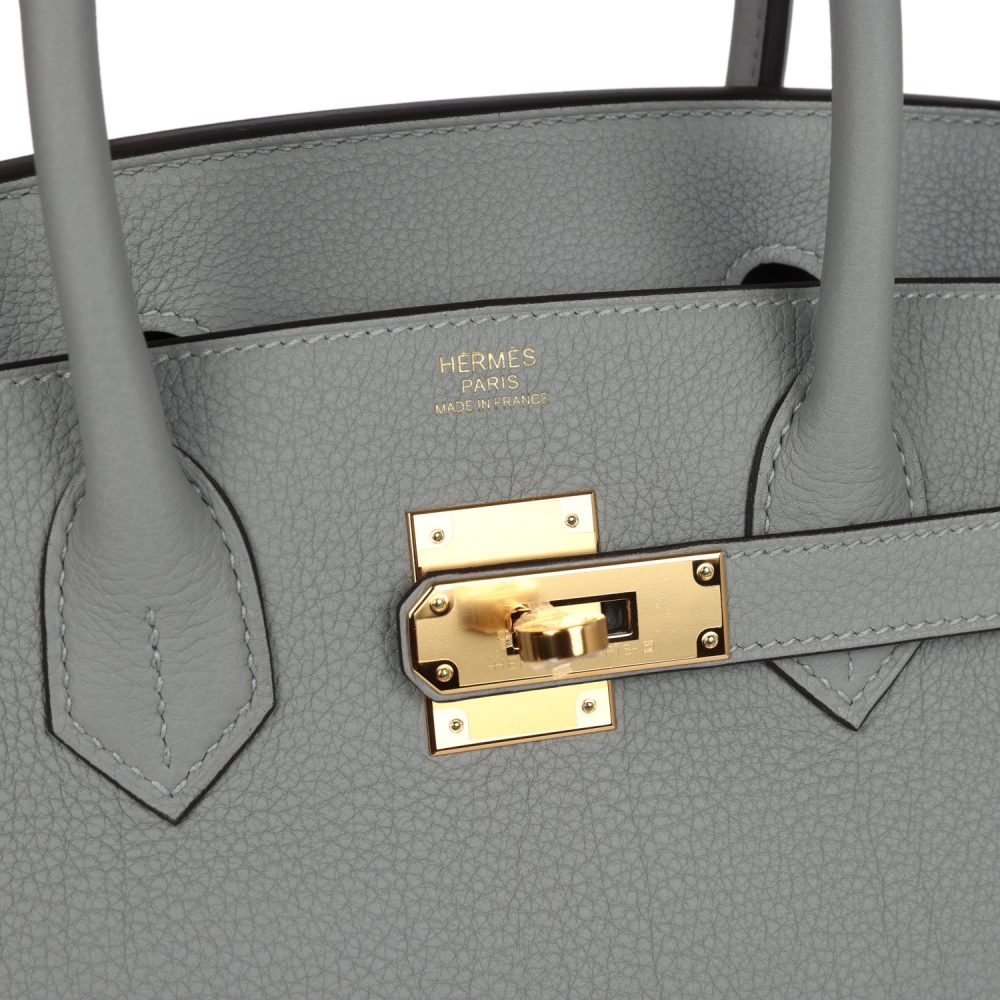 Hermes Birkin 30 Gris Mouette Togo Gold Hardware - Image 7