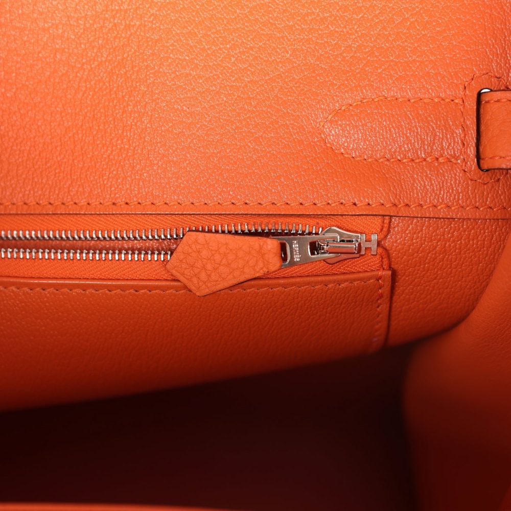 Hermes Birkin 30 Orange Togo Palladium Hardware - Image 9