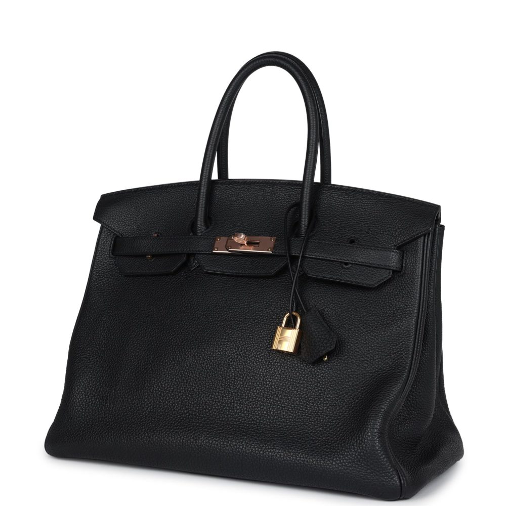 Pre-owned Hermes Birkin 35 Black Togo Rose Gold Hardware - Image 5