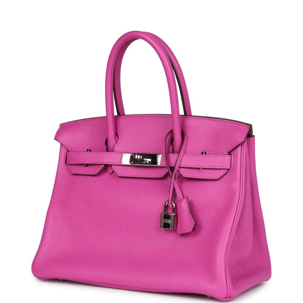 Pre-owned Hermes Birkin 30 Magnolia Clemence Palladium Hardware - Image 5